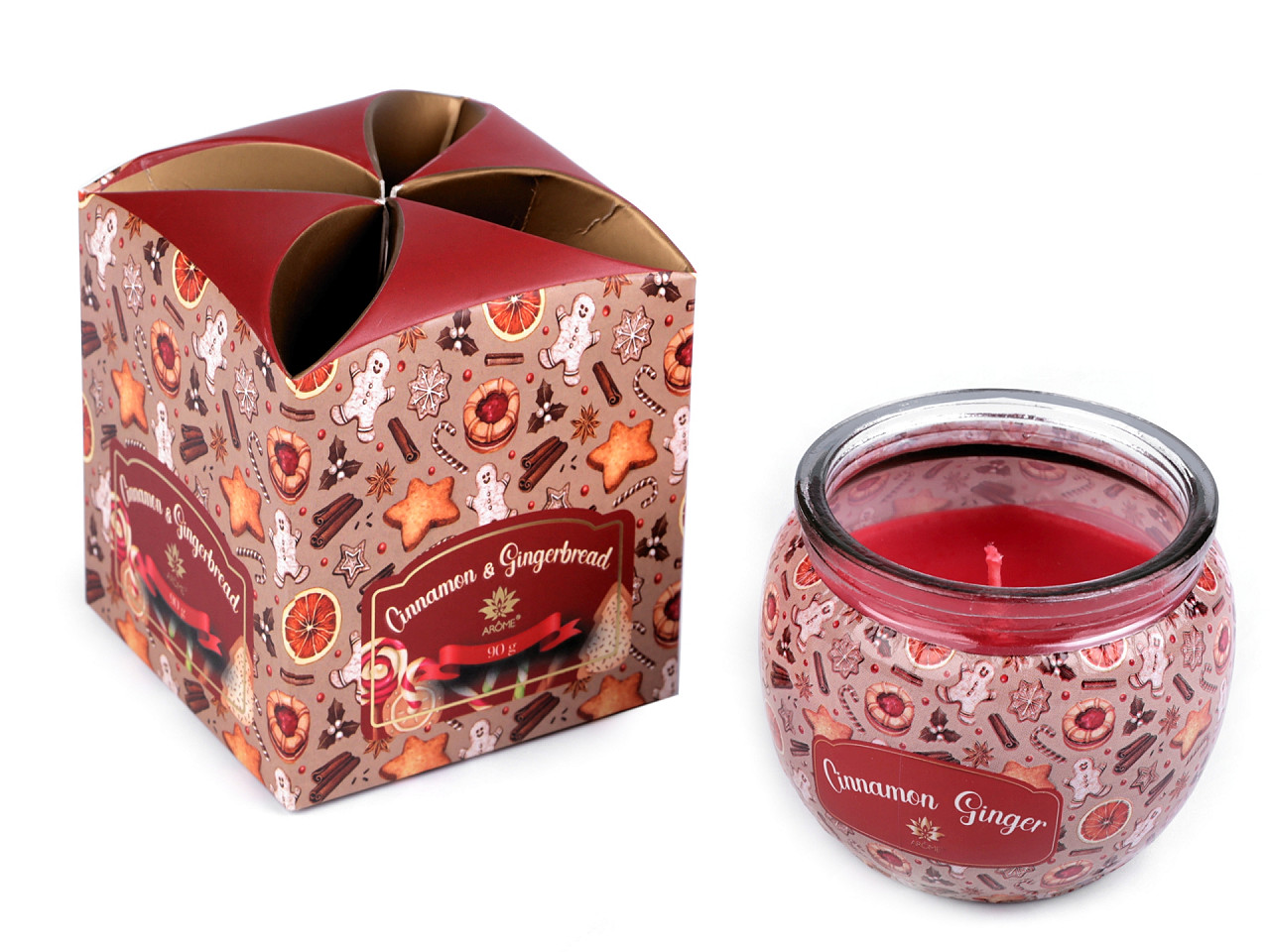 Scented candle in glass jar 90 g - Light pink (1 Piece)