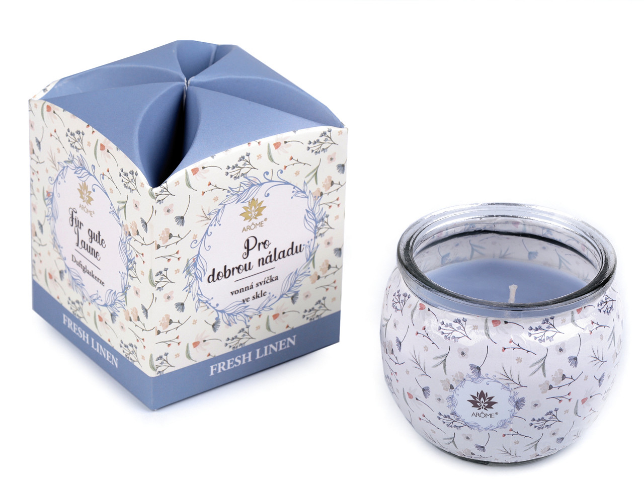 Scented candle in glass jar 90 g - Light pink (1 Piece)