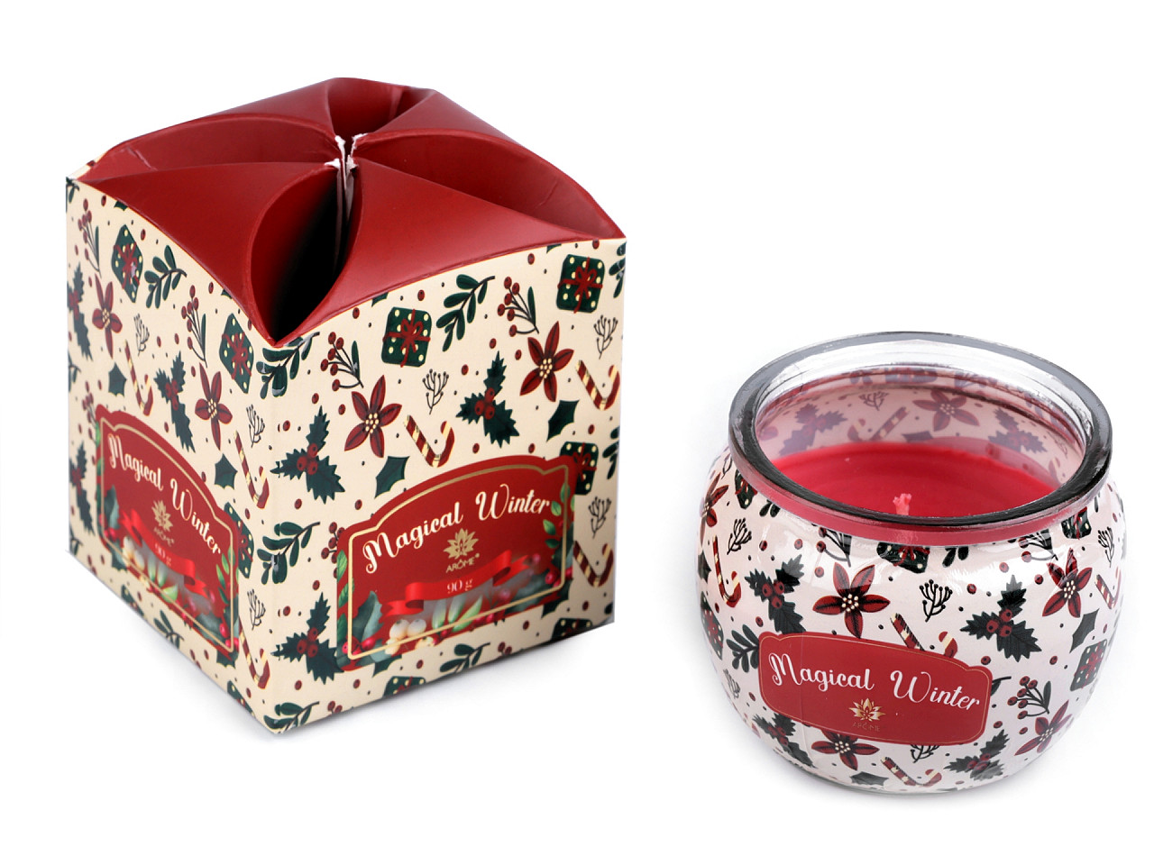 Scented candle in glass jar 90 g - Light pink (1 Piece)