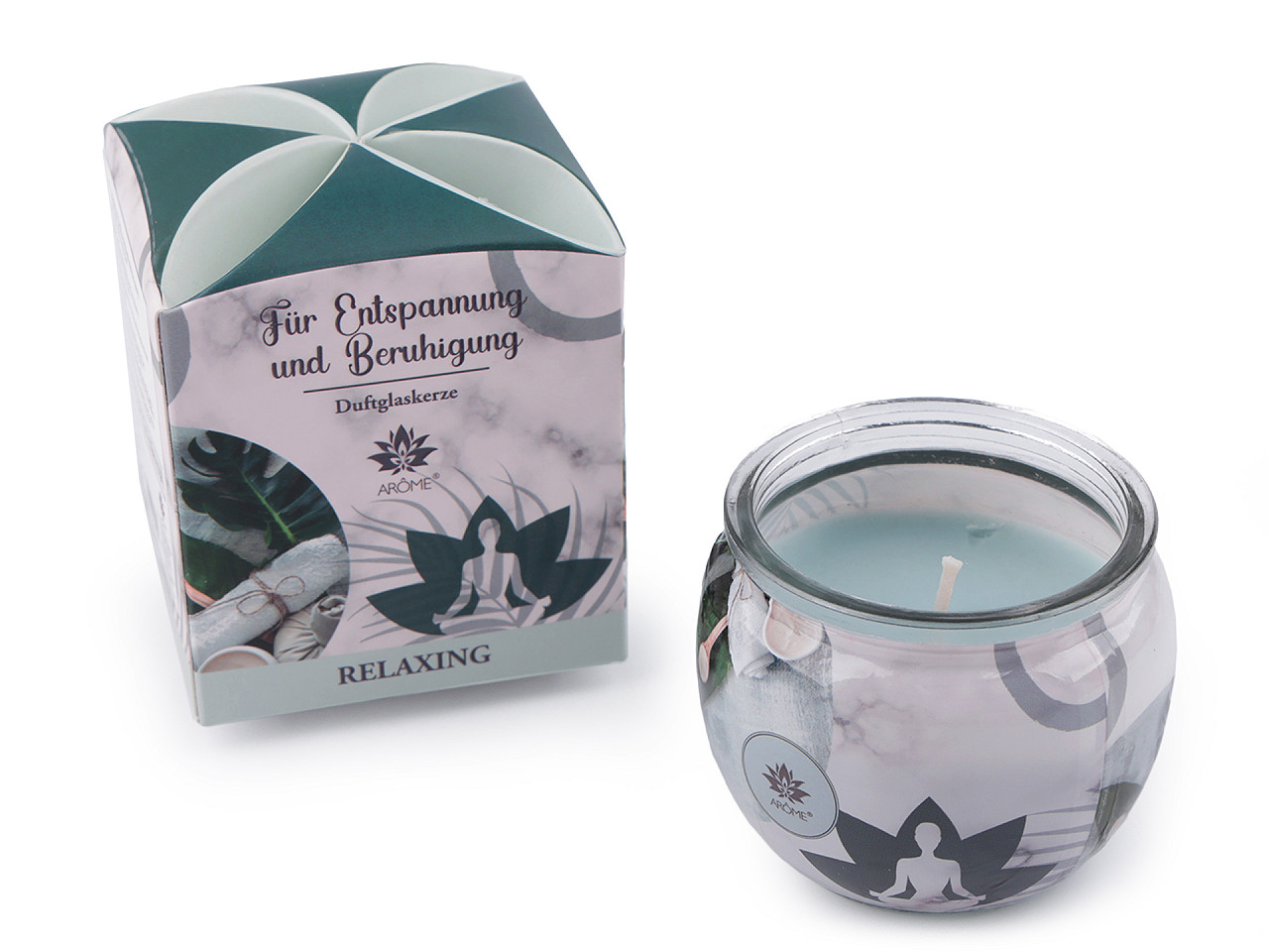 Scented candle in glass jar 90 g - Light pink (1 Piece)