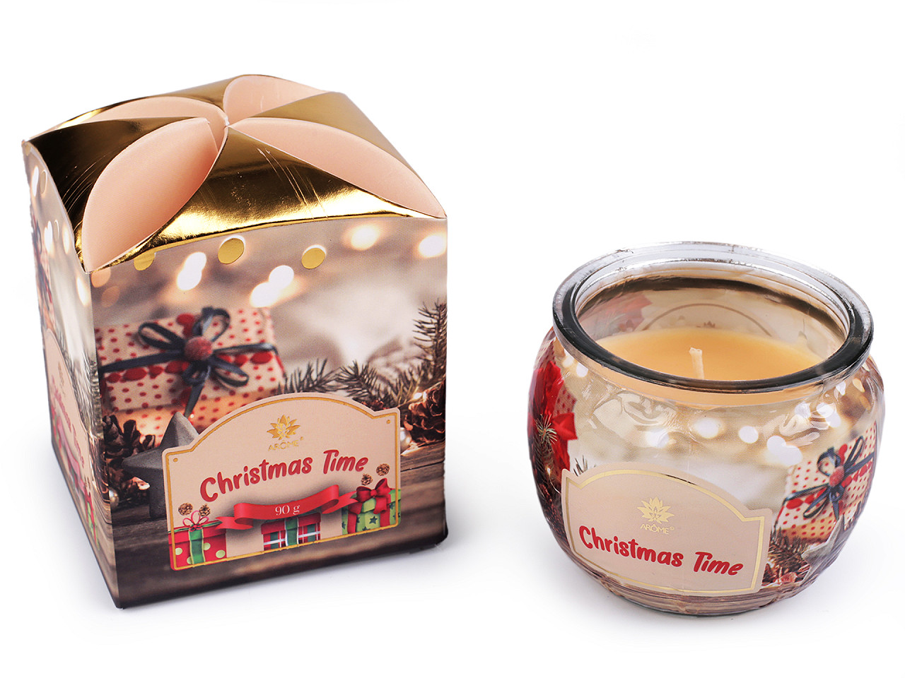 Scented candle in glass jar 90 g - Light pink (1 Piece)