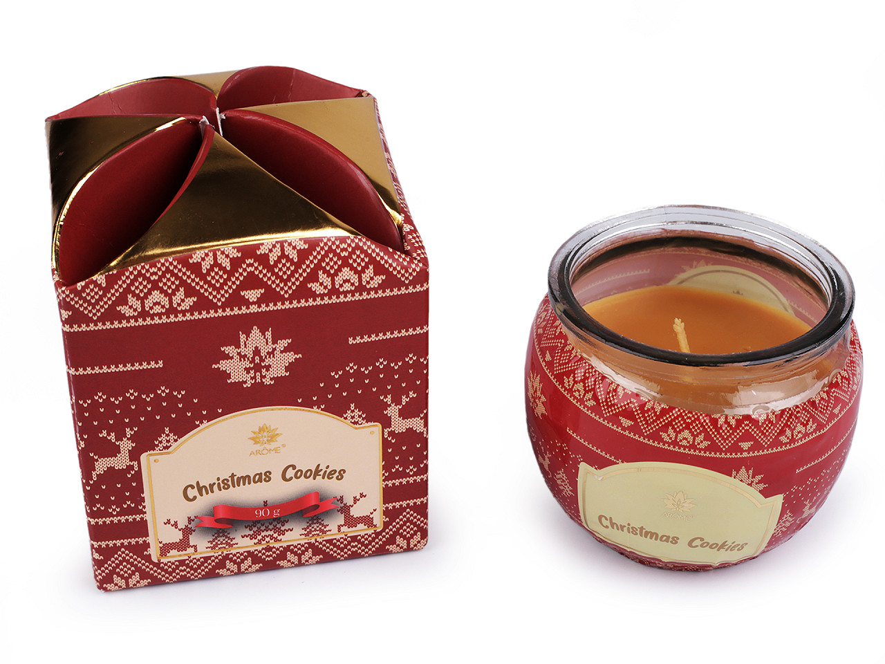 Scented candle in glass jar 90 g - Light pink (1 Piece)