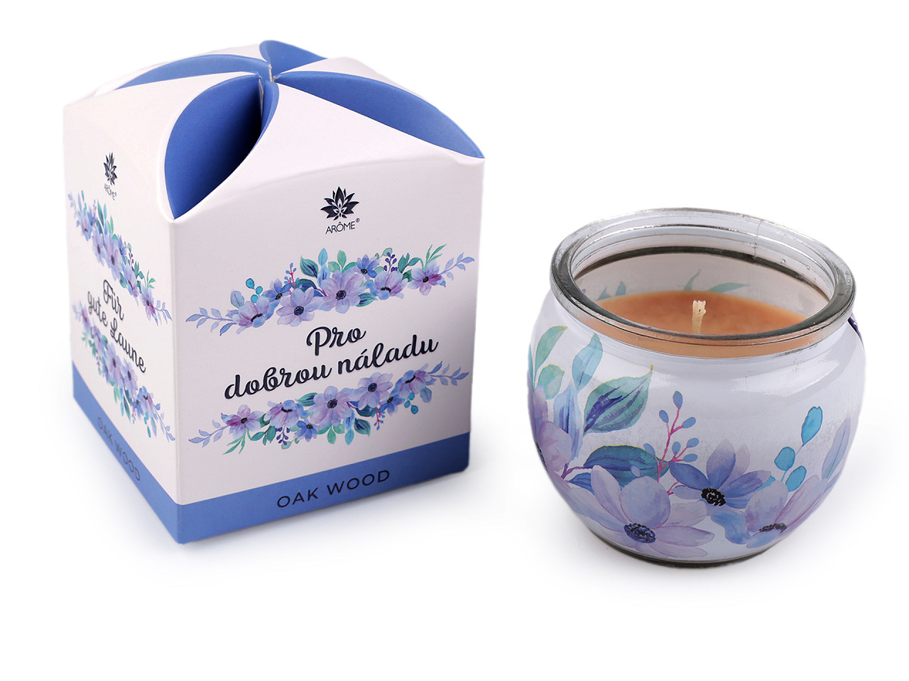 Scented candle in glass jar 90 g - Light pink (1 Piece)