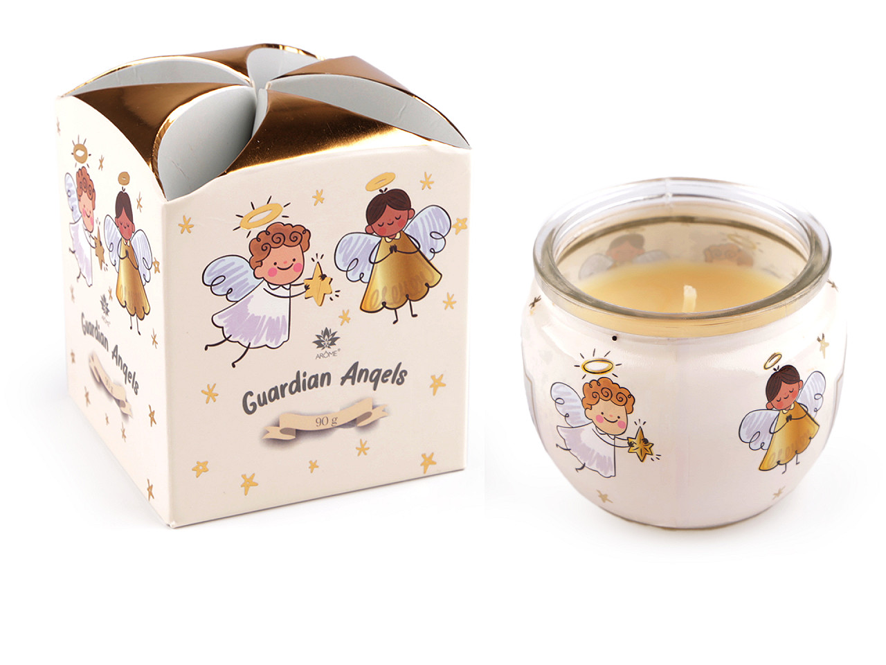 Scented candle in glass jar 90 g - Light pink (1 Piece)