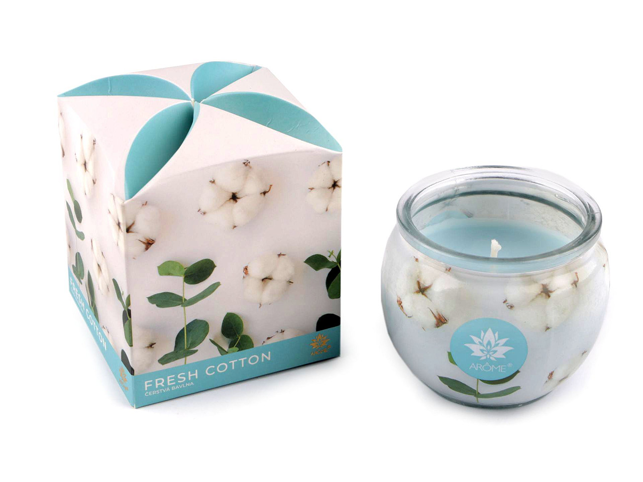 Scented candle in glass jar 90 g - Light pink (1 Piece)