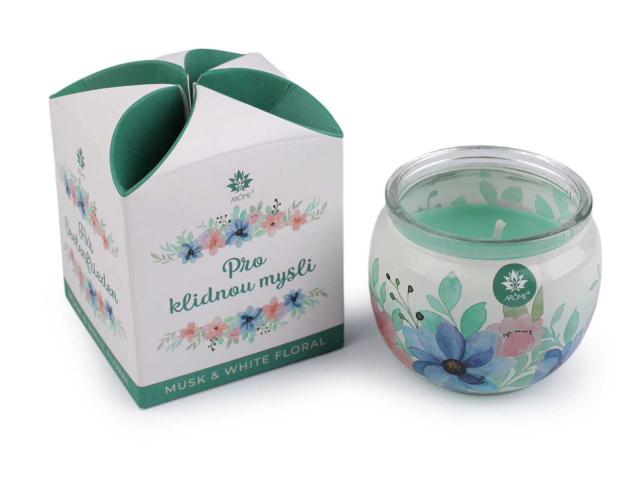 Scented candle in glass jar 90 g - Light pink (1 Piece)