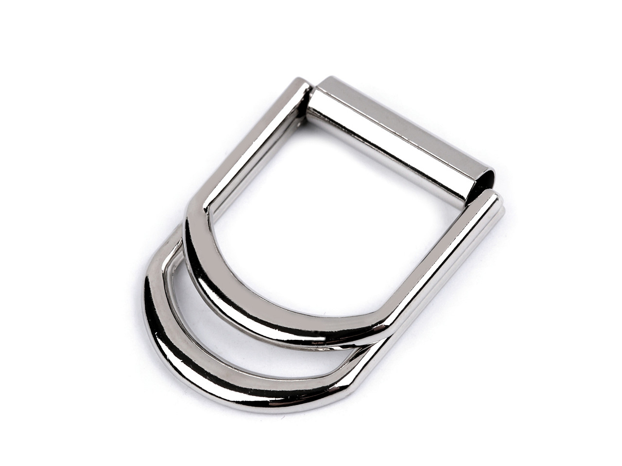 Metal belt buckle, double, pulling hole 20 mm - Black varnish (1 Piece)