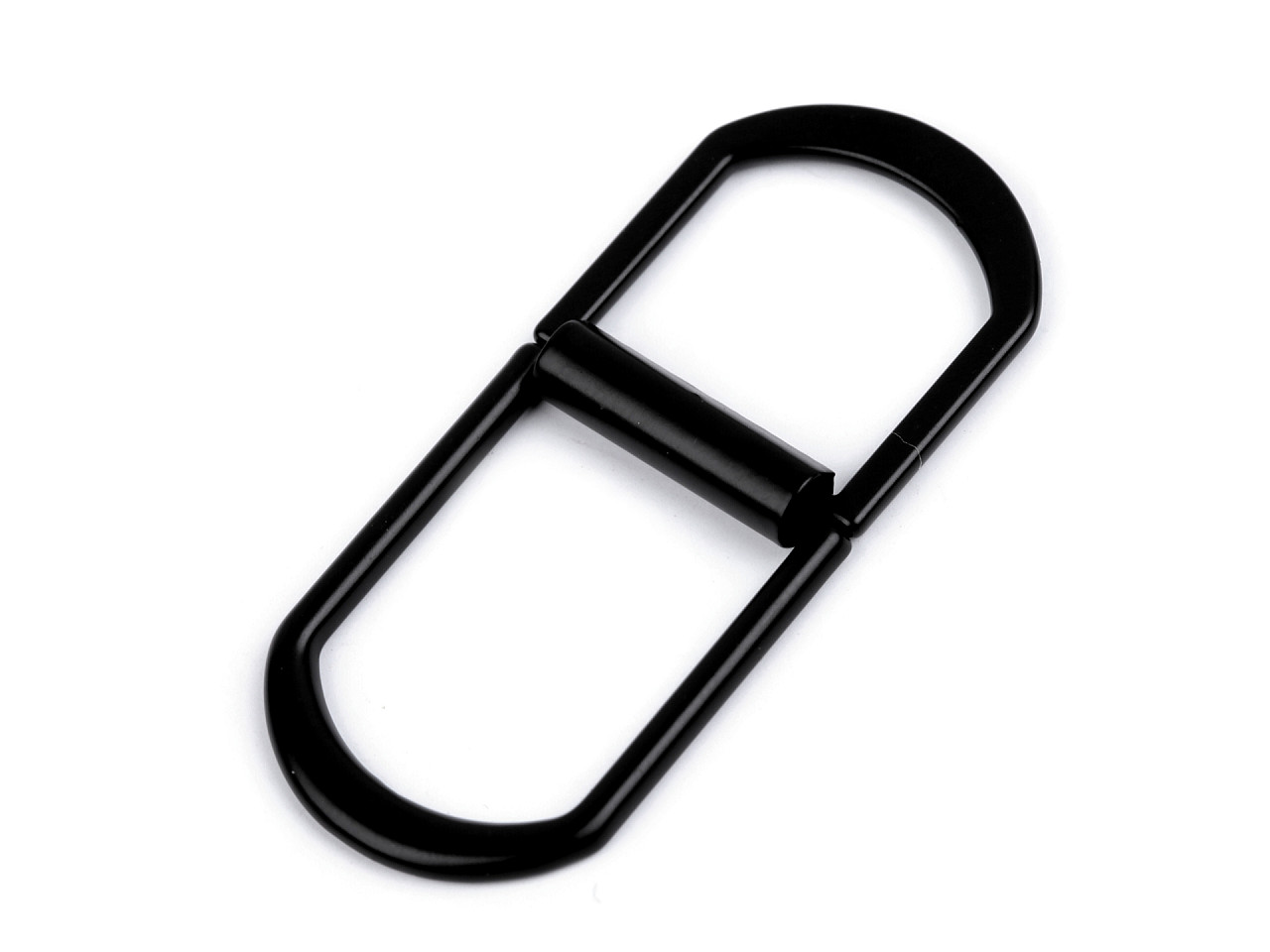 Metal belt buckle, double, pulling hole 20 mm - Black varnish (1 Piece)