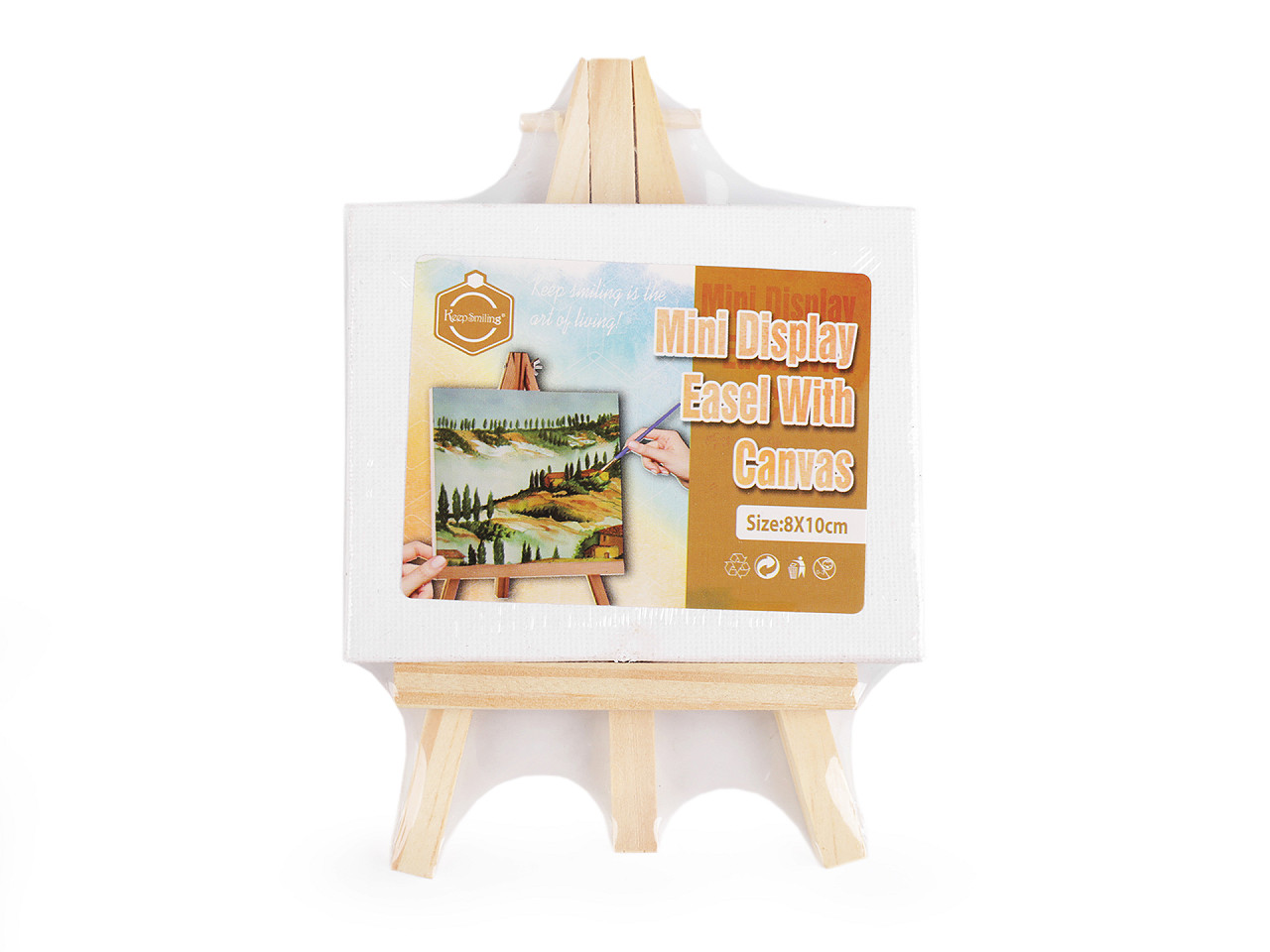 Mini painting easel with canvas - White (1 Piece)