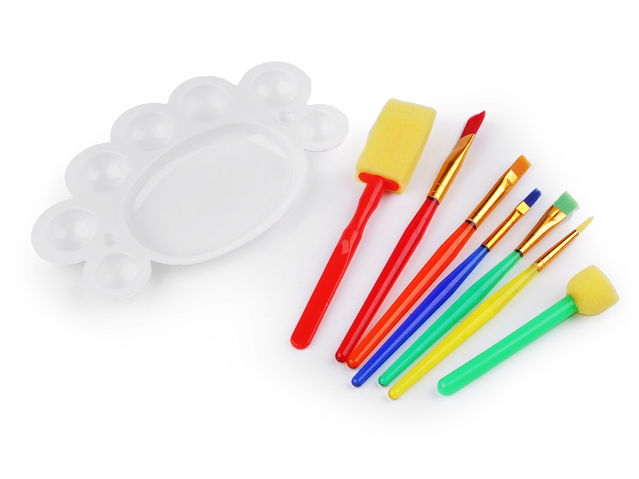 Art palette with paint brushes for painting - As pictured (1 Set)