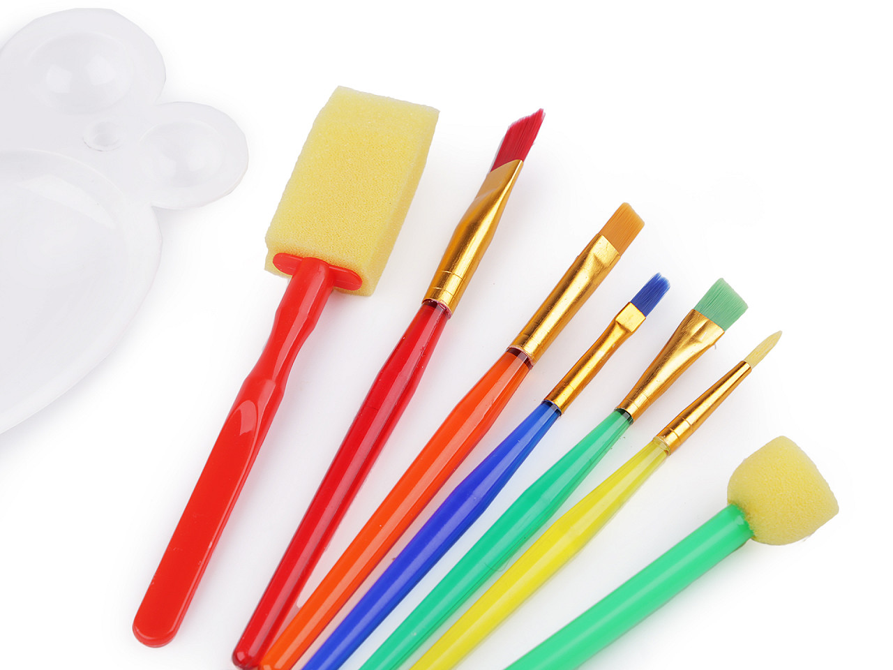 Art palette with paint brushes for painting - As pictured (1 Set)