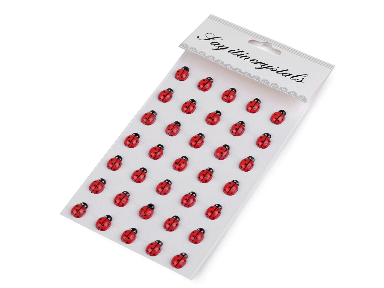 Self-adhesive ladybugs on an adhesive strip - Red (1 Card)