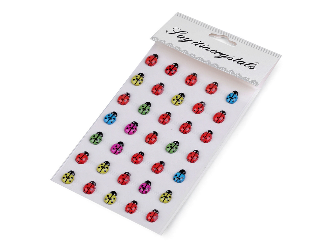 Self-adhesive ladybugs on an adhesive strip - Red (1 Card)