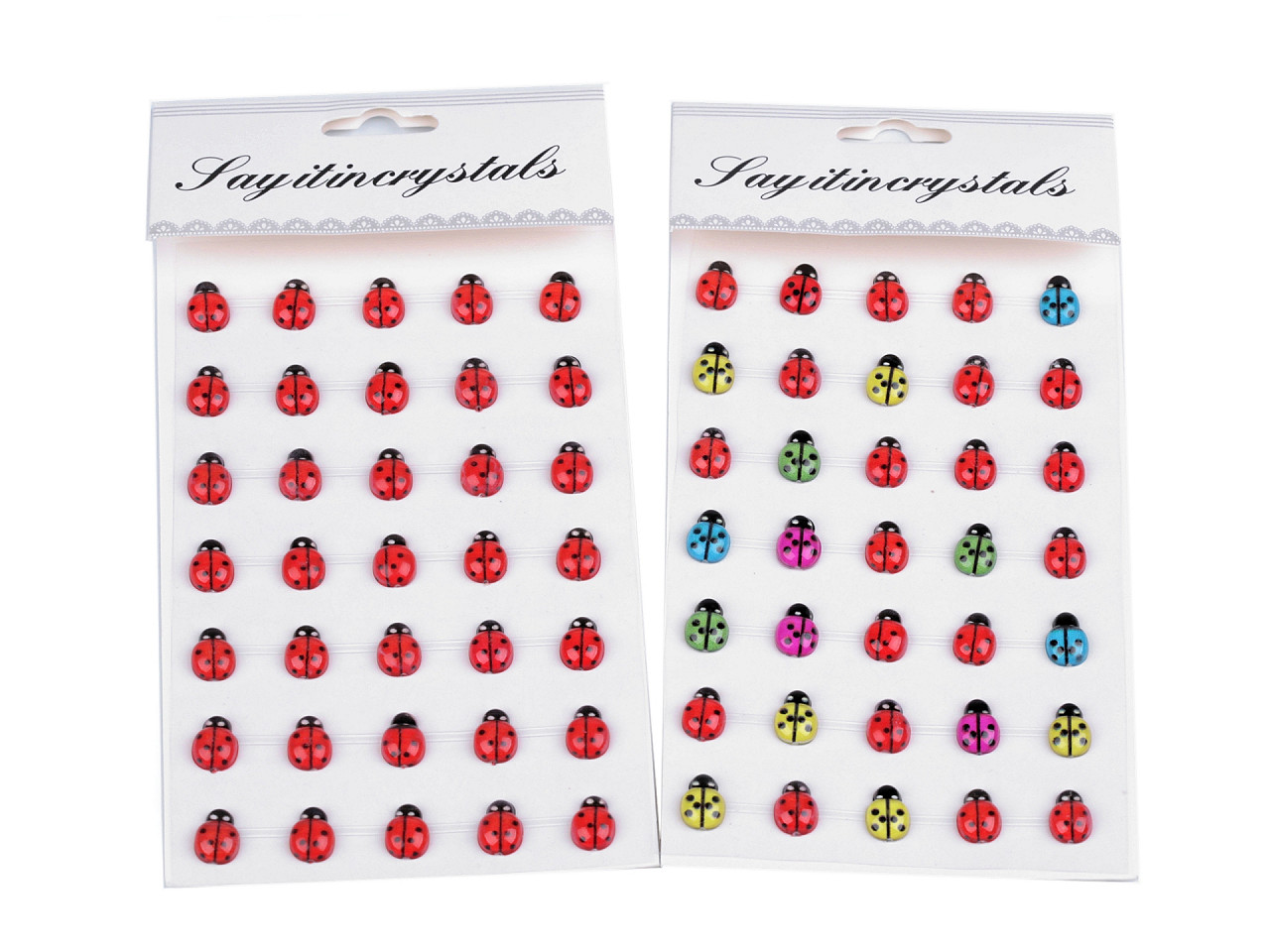 Self-adhesive ladybugs on an adhesive strip - Red (1 Card)