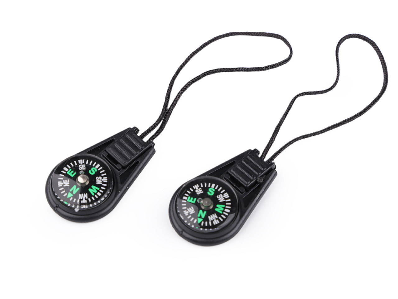 Backpack / key ring with compass - Black (1 Piece)