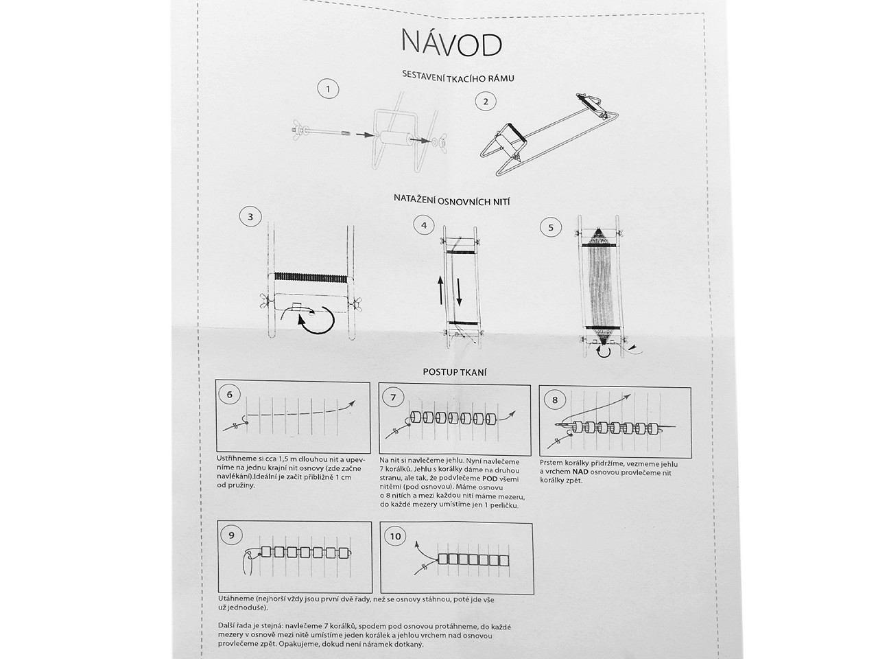 Weaving frame for beads - Black (1 Piece)