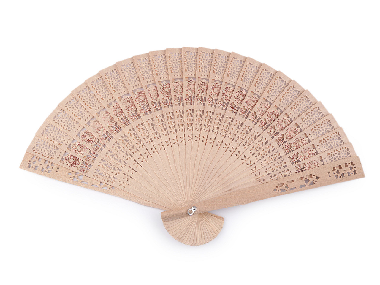Bamboo hand fan - Natural light (10 Pieces)