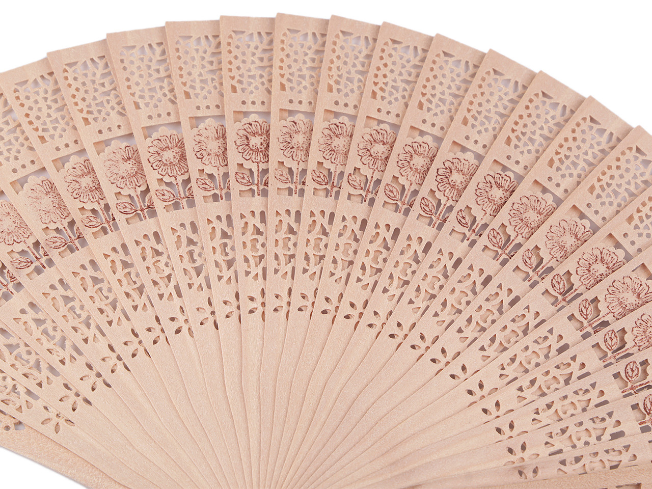 Bamboo hand fan - Natural light (10 Pieces)