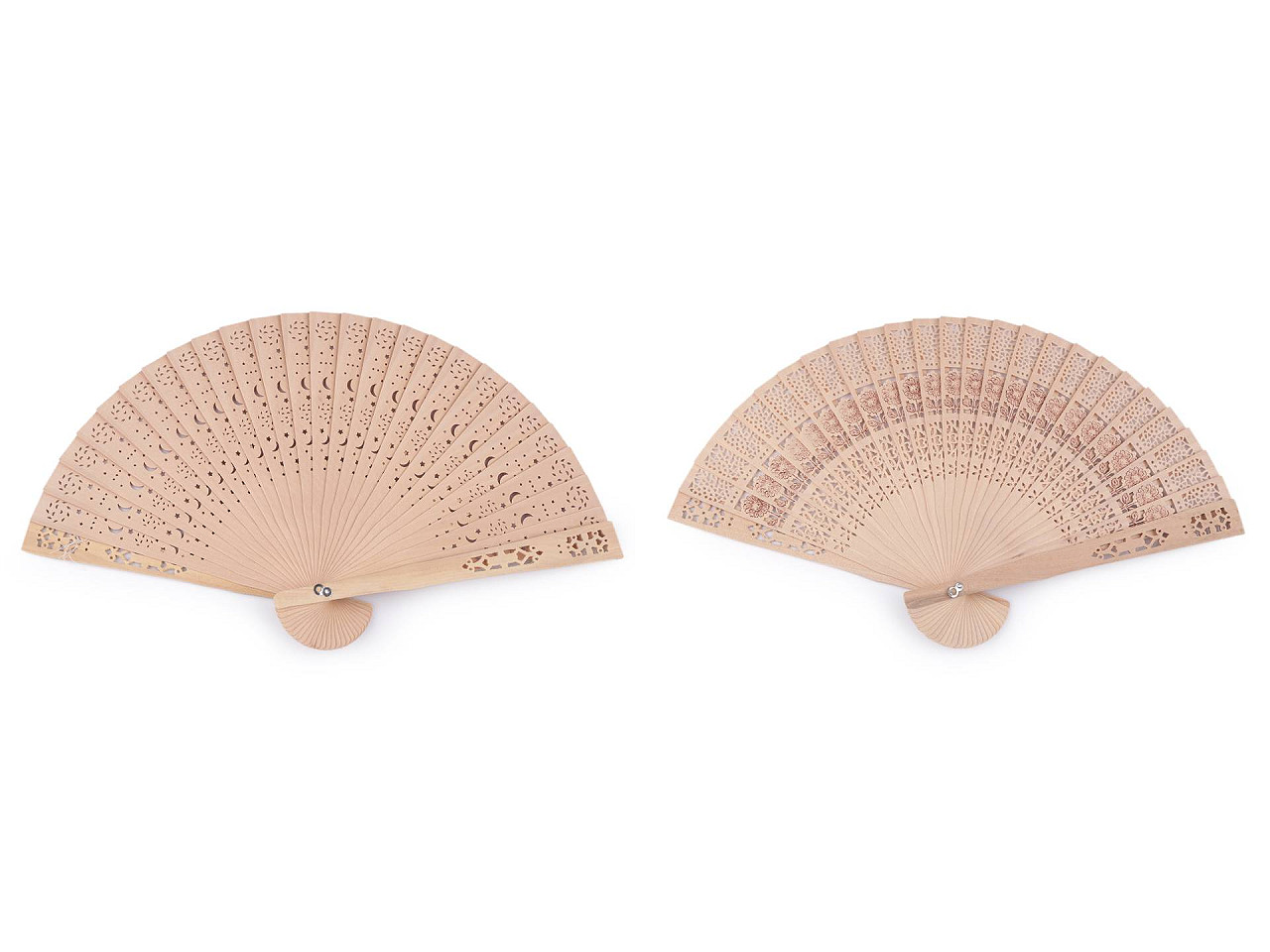 Bamboo hand fan - Natural light (10 Pieces)