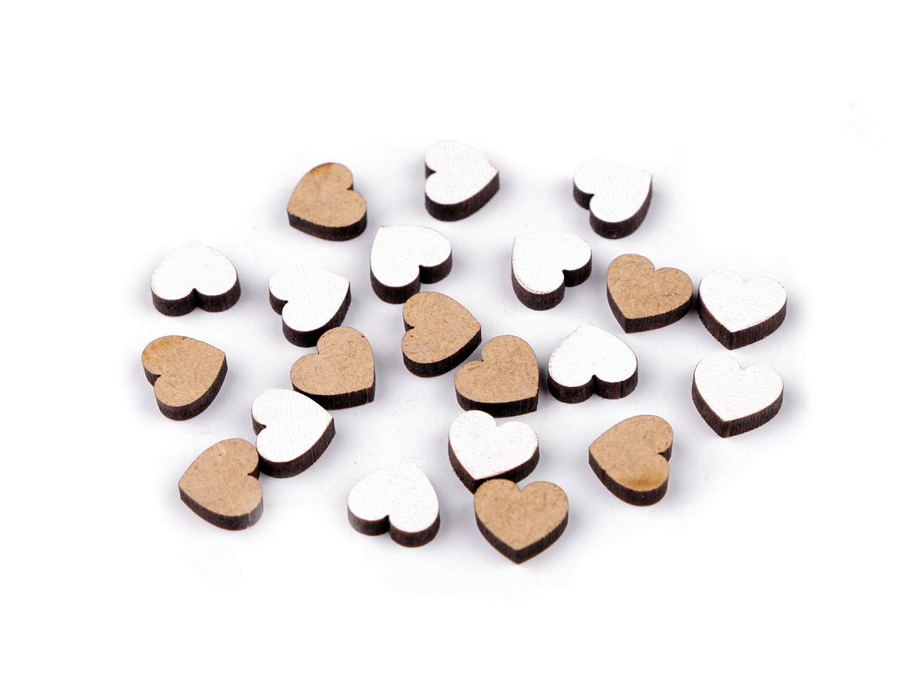 Mini wooden heart to glue on ø10 mm - Red (20 Pieces)
