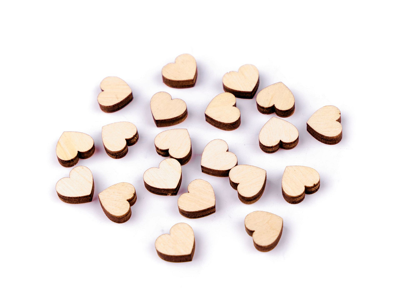 Mini wooden heart to glue on ø10 mm - Red (20 Pieces)