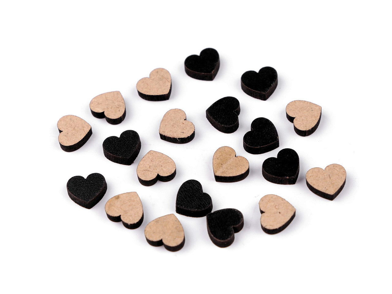 Mini wooden heart to glue on ø10 mm - Red (20 Pieces)