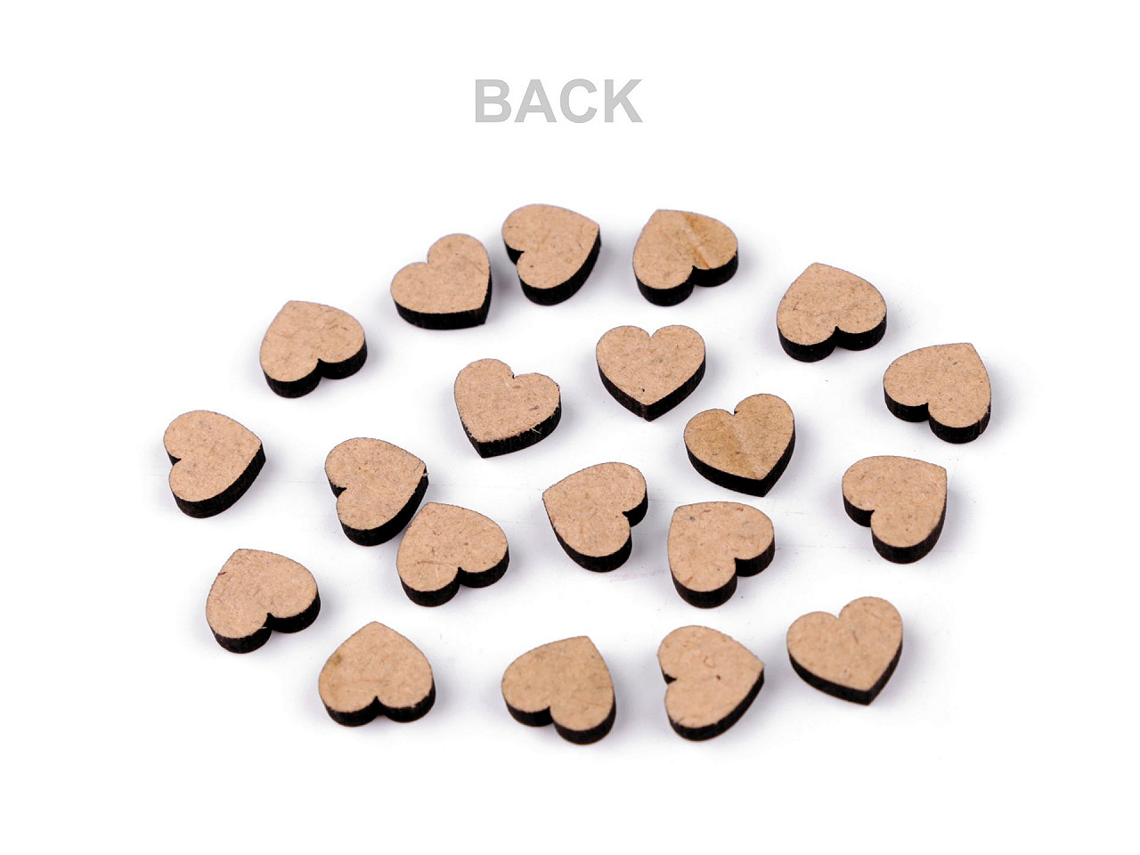 Mini wooden heart to glue on ø10 mm - Red (20 Pieces)