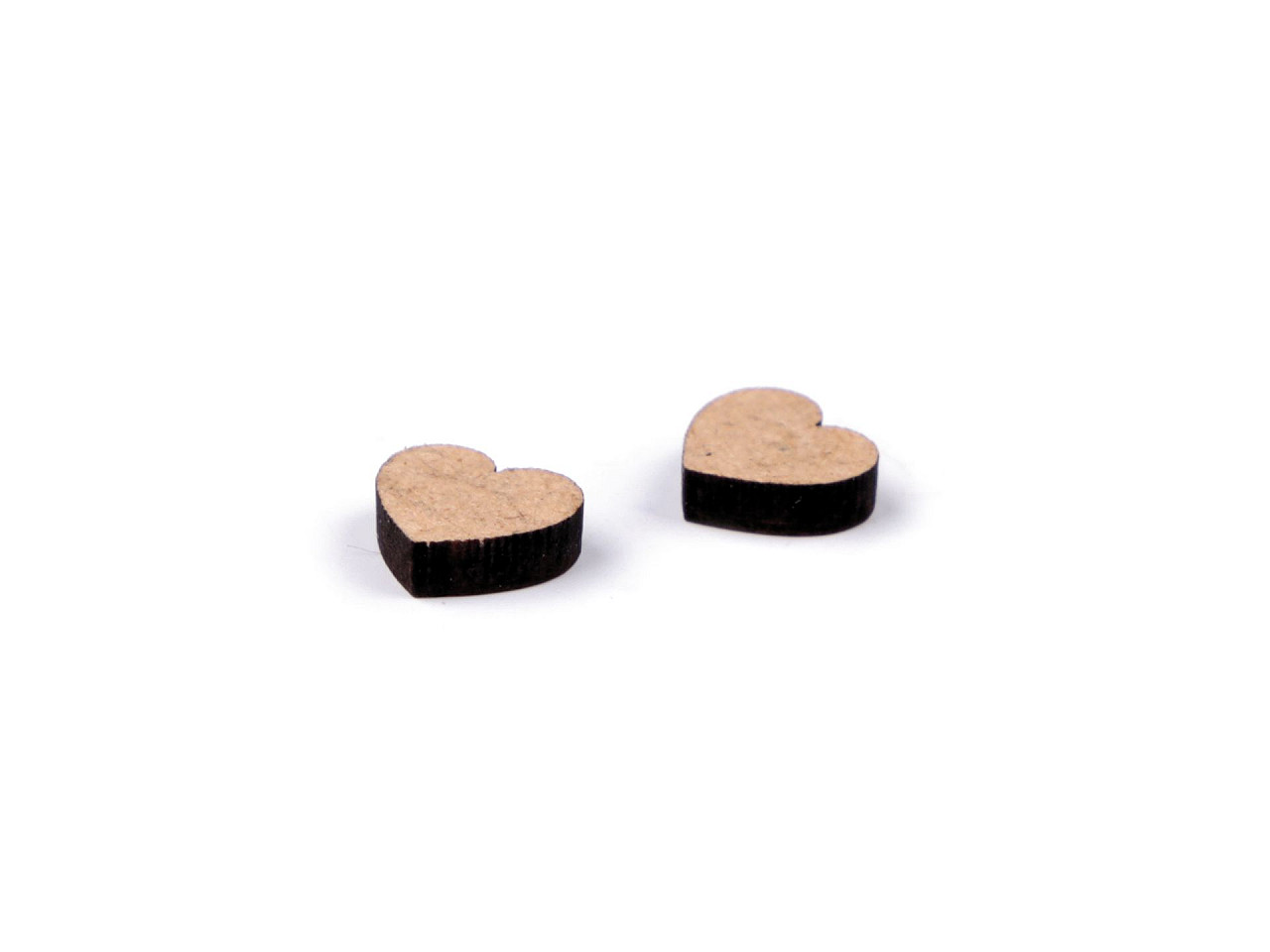 Mini wooden heart to glue on ø10 mm - Red (20 Pieces)