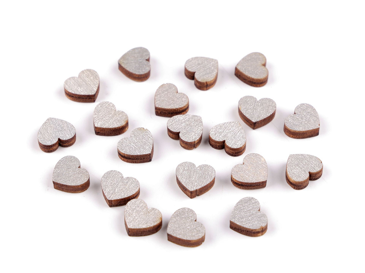 Mini wooden heart to glue on ø10 mm - Red (20 Pieces)
