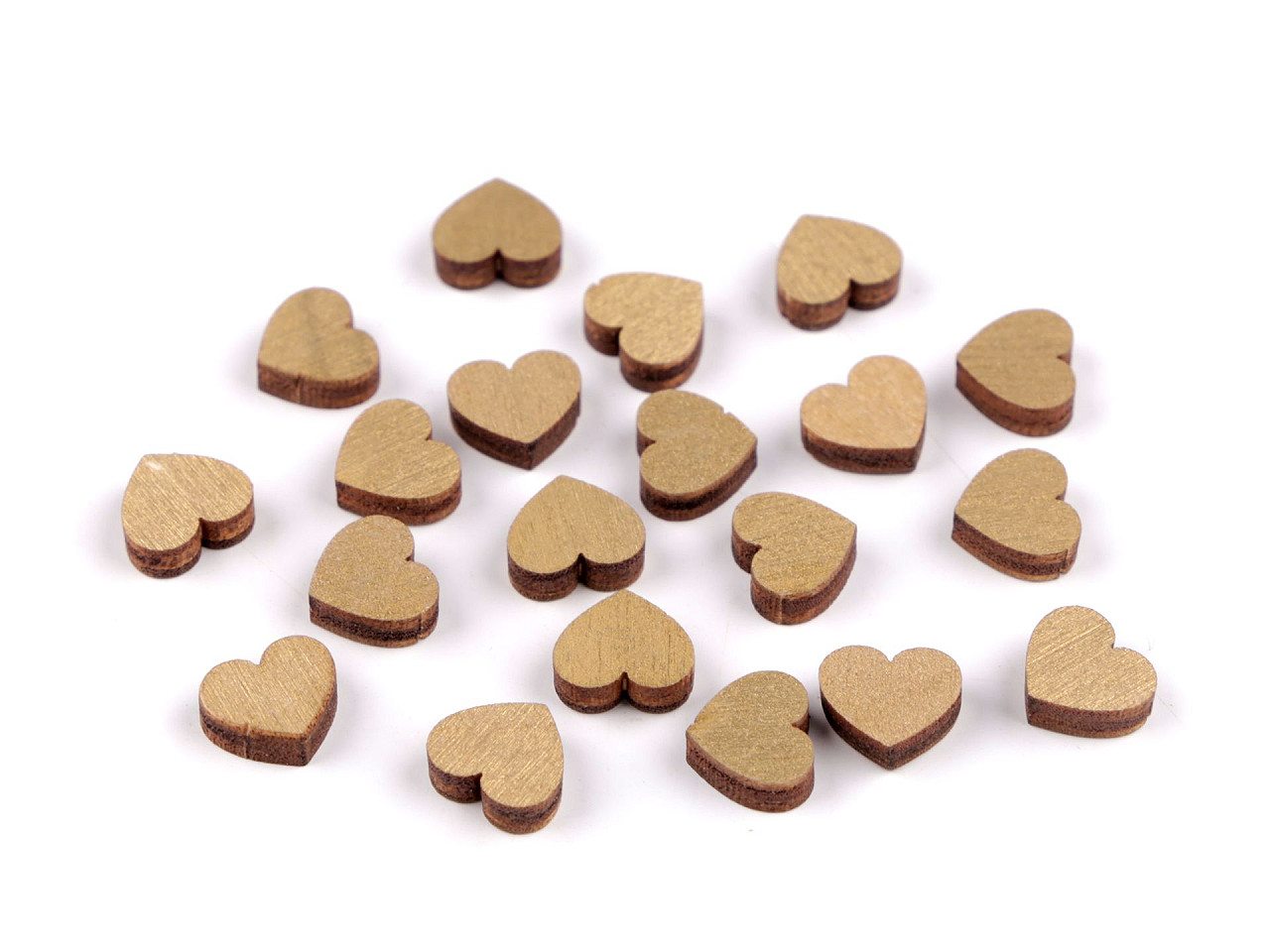 Mini wooden heart to glue on ø10 mm - Red (20 Pieces)
