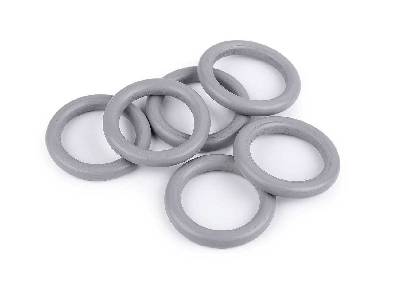 Wooden colored ring, outer diameter ø50 mm - Silver (20 Pieces)