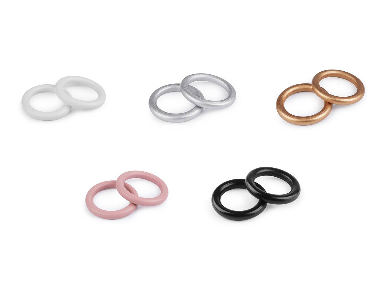 Wooden colored ring, outer diameter ø50 mm - Silver (20 Pieces)