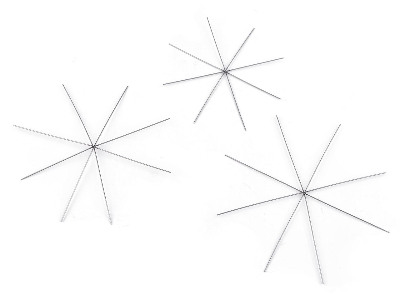 Christmas star / snowflaflake wire base for beading ø10.5 cm, 12.5 cm, 13.5 cm - Platinum (20 Pieces)