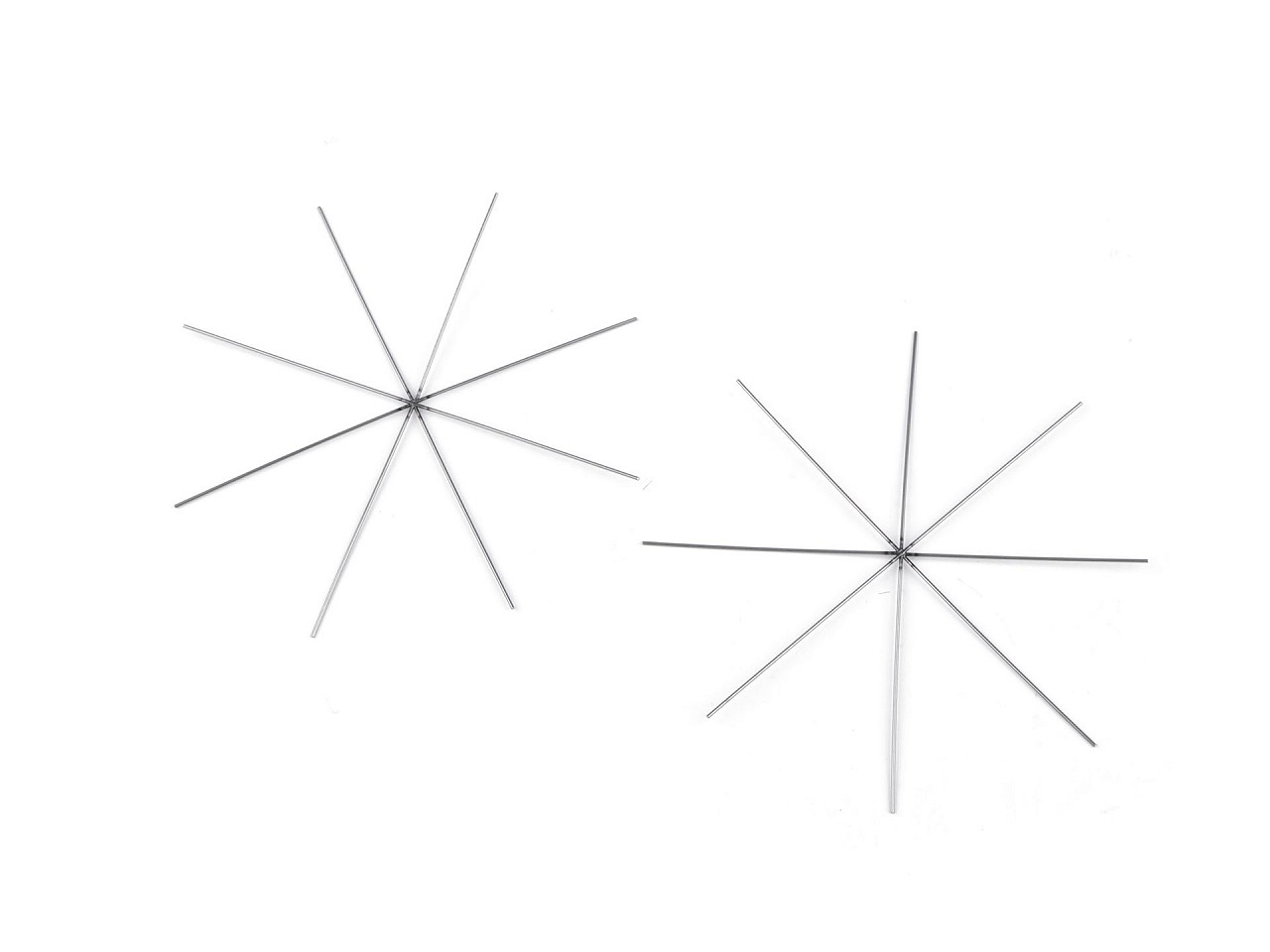 Christmas star / snowflaflake wire base for beading ø10.5 cm, 12.5 cm, 13.5 cm - Platinum (20 Pieces)