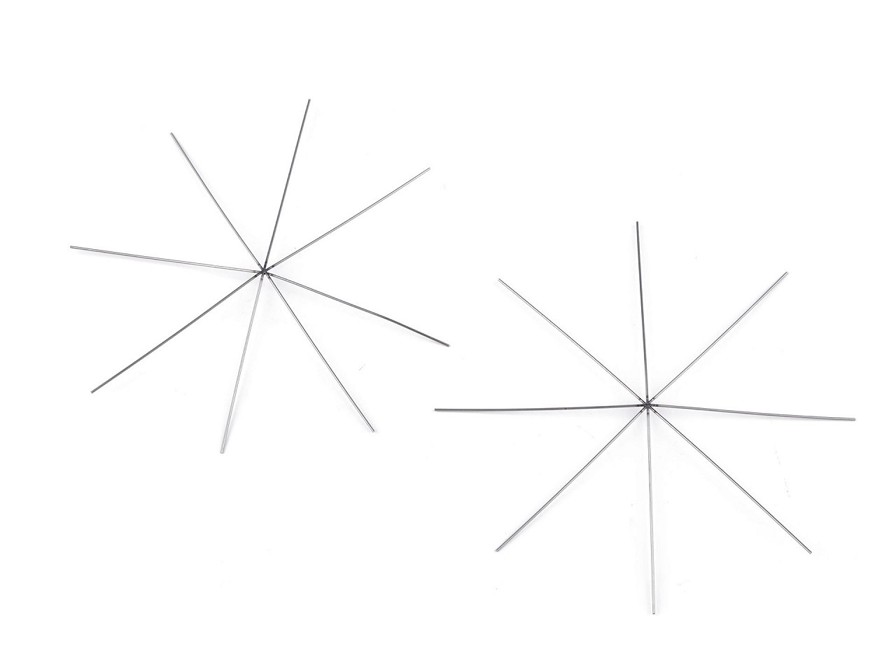Christmas star / snowflaflake wire base for beading ø10.5 cm, 12.5 cm, 13.5 cm - Platinum (20 Pieces)
