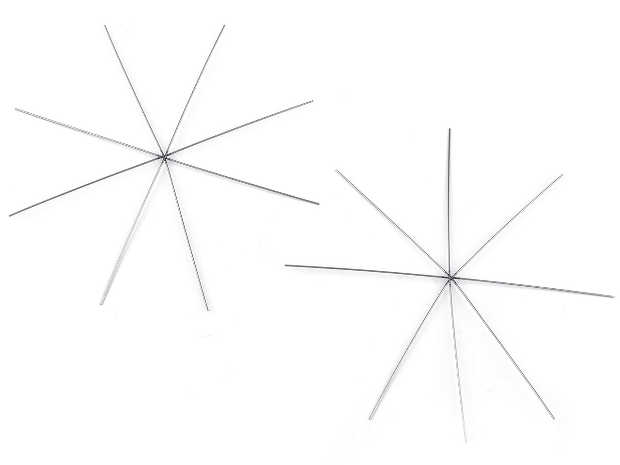Christmas star / snowflaflake wire base for beading ø10.5 cm, 12.5 cm, 13.5 cm - Platinum (20 Pieces)