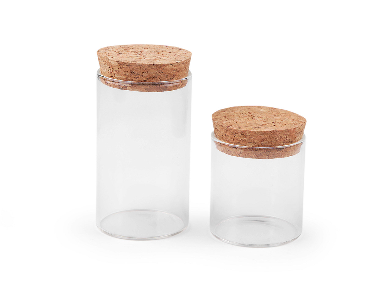 Glass vials / mini glass jars with cork - Transparent (4 Vials)