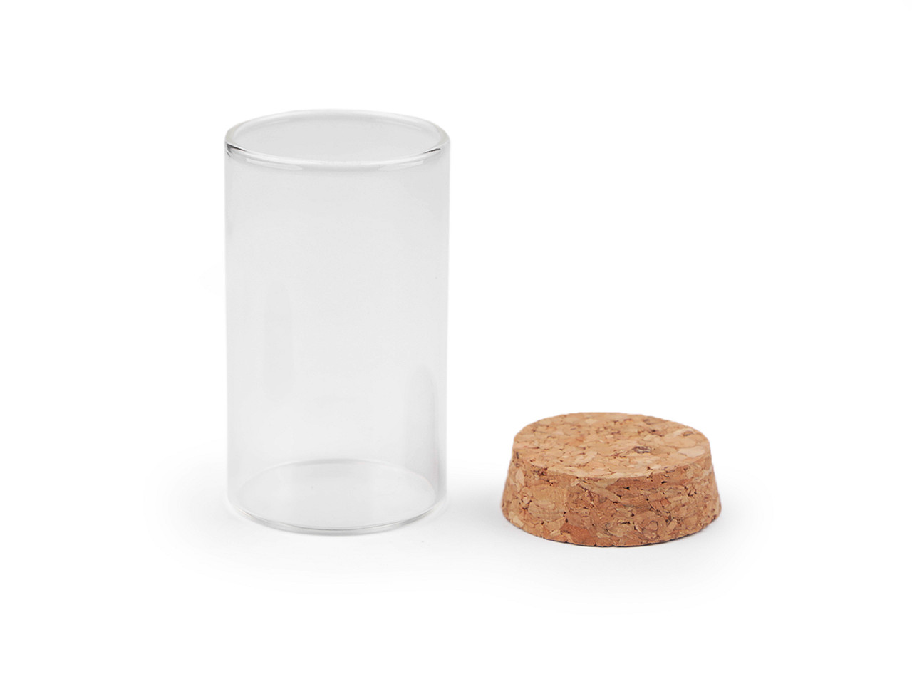 Glass vials / mini glass jars with cork - Transparent (4 Vials)