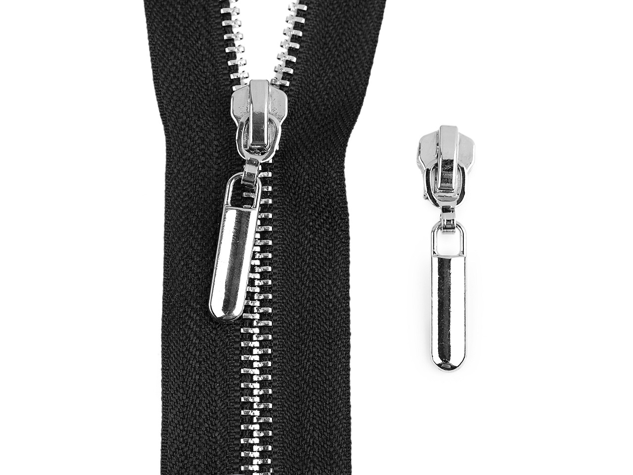 Decorative slider for metal zippers no 5 - Nickel (50 Pieces)