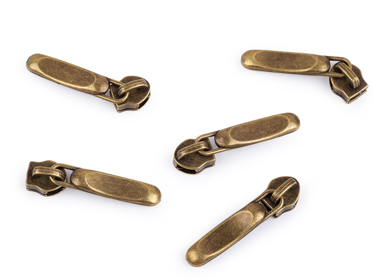 Slider for nylon / spiral zippers no 5, decorative - Vintage brass (50 Pieces)