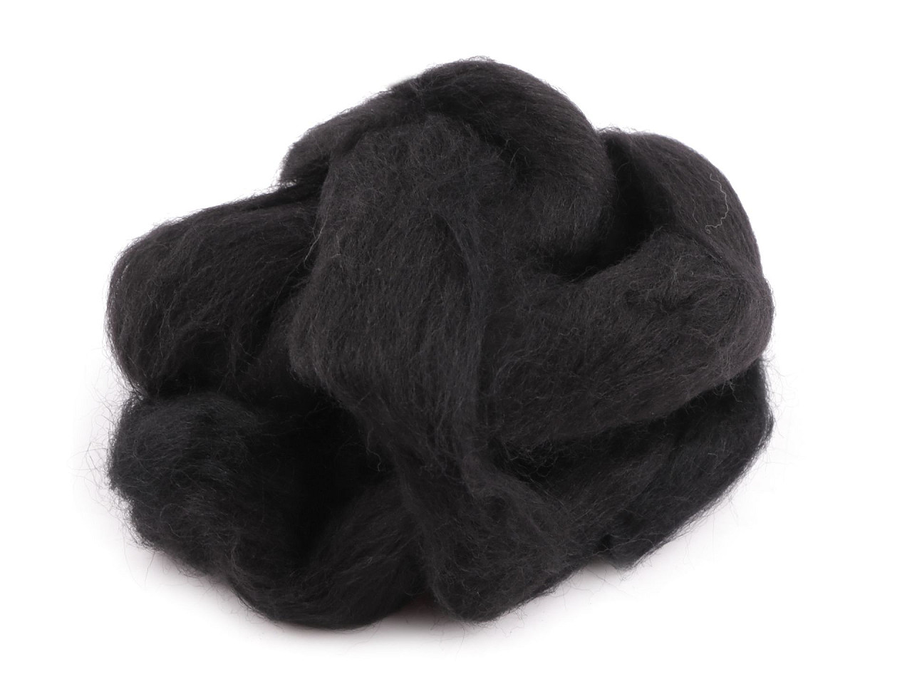 Wool fleece roving 20 g combed - Black (1 Bag)
