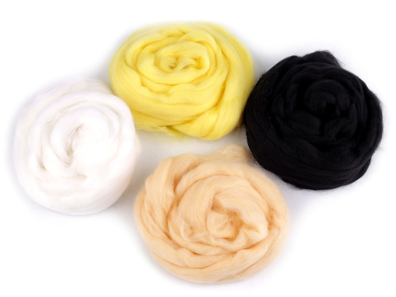 Wool fleece roving 20 g combed - Black (1 Bag)