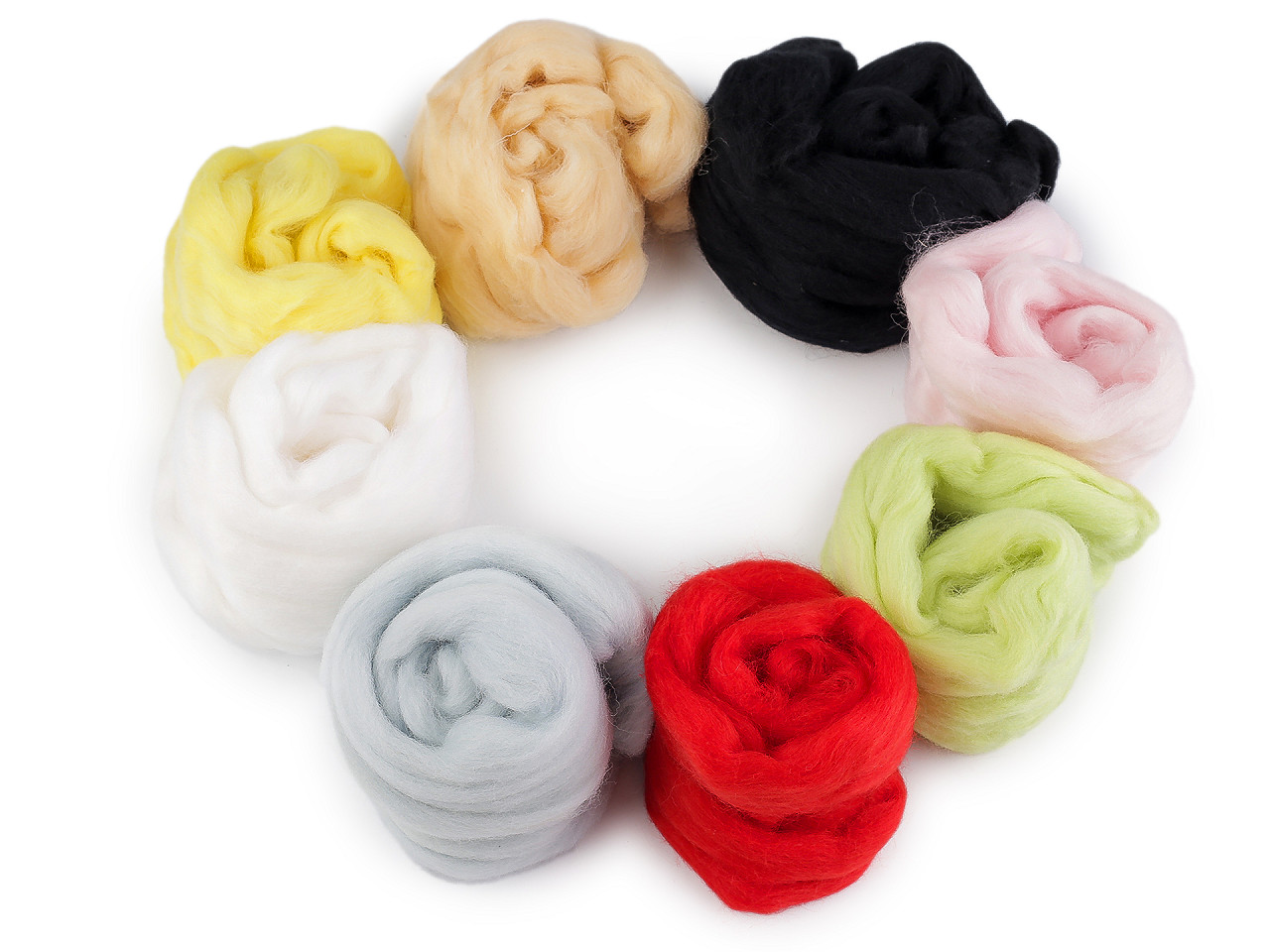 Wool fleece roving 20 g combed - Black (1 Bag)