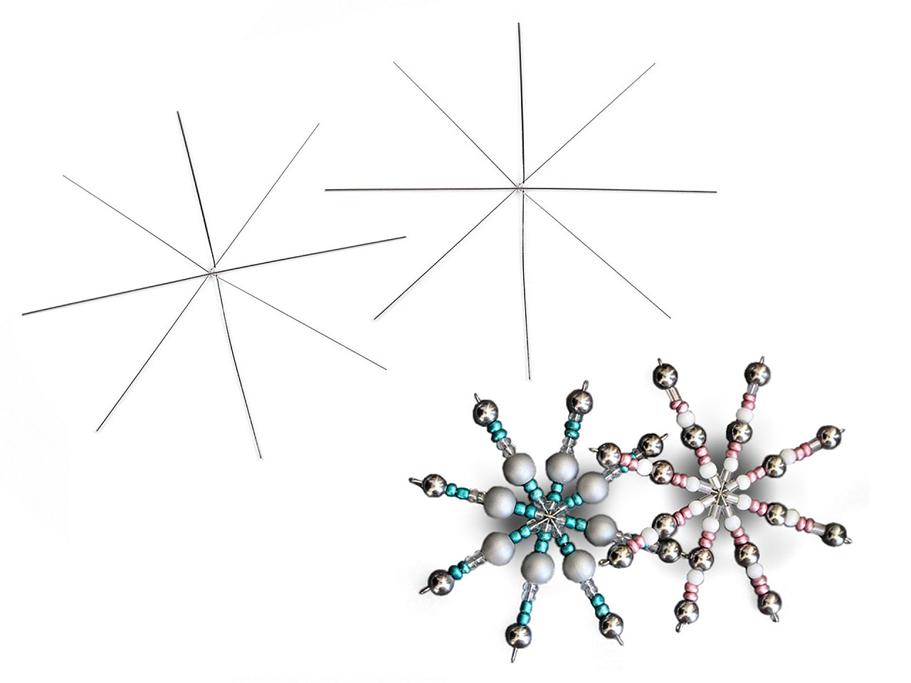 Christmas wire star / snowflake wire base for beading ø12 cm - Platinum (100 Pieces)