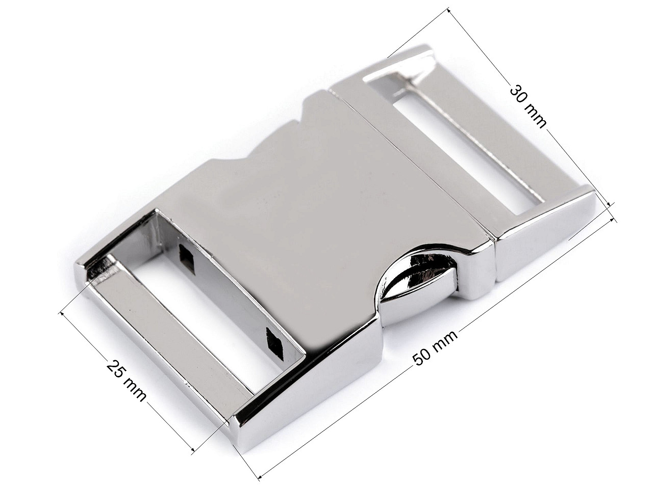 All-metal buckle 25 mm - Nickel (1 Pair)
