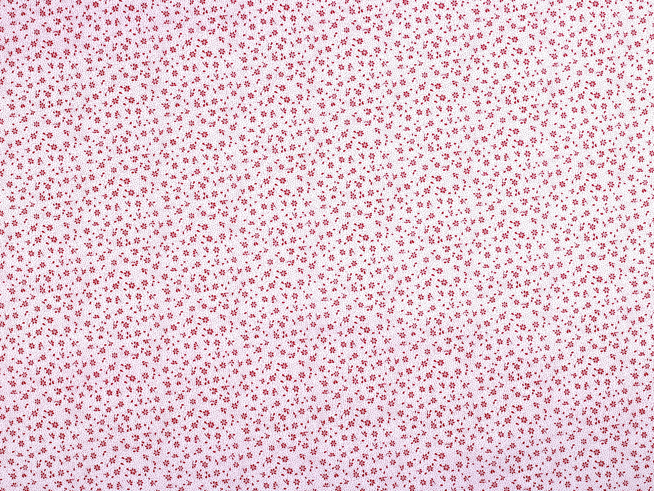 Cotton fabric / canvas, tiny flowers - Red (1 Meter)