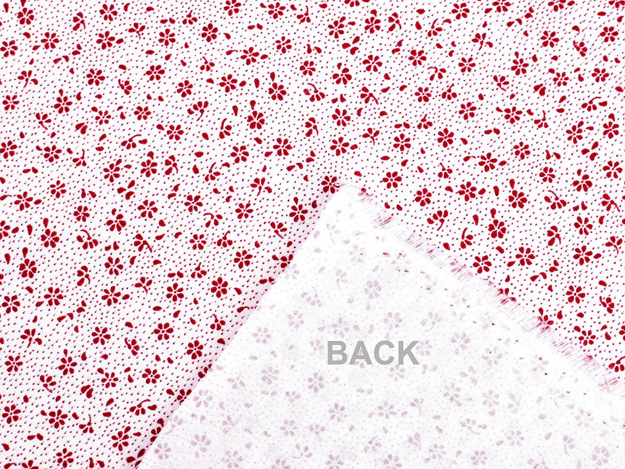 Cotton fabric / canvas, tiny flowers - Red (1 Meter)
