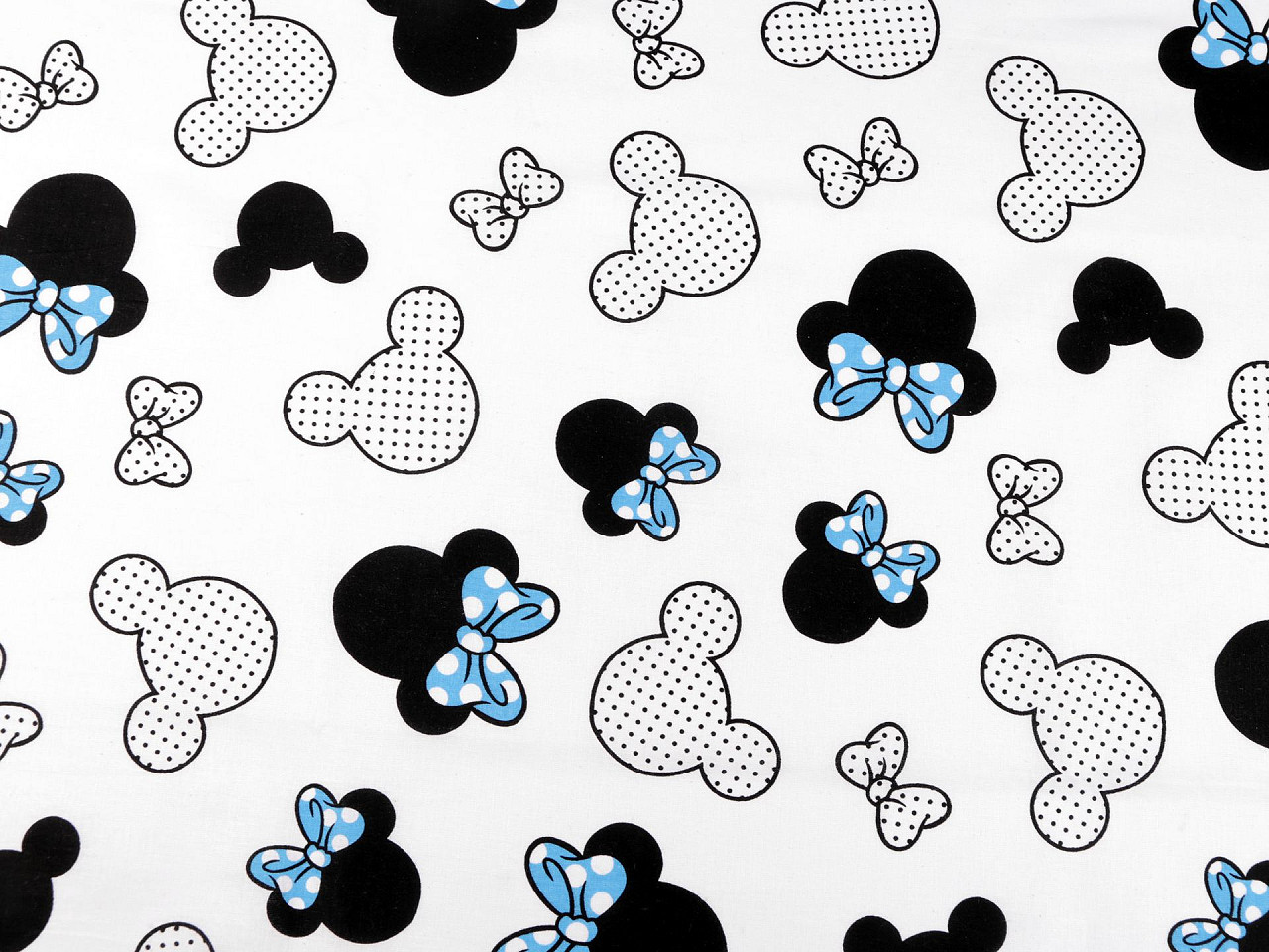 Cotton fabric / canvas - mickey / minnie mouse - White (1 Meter)