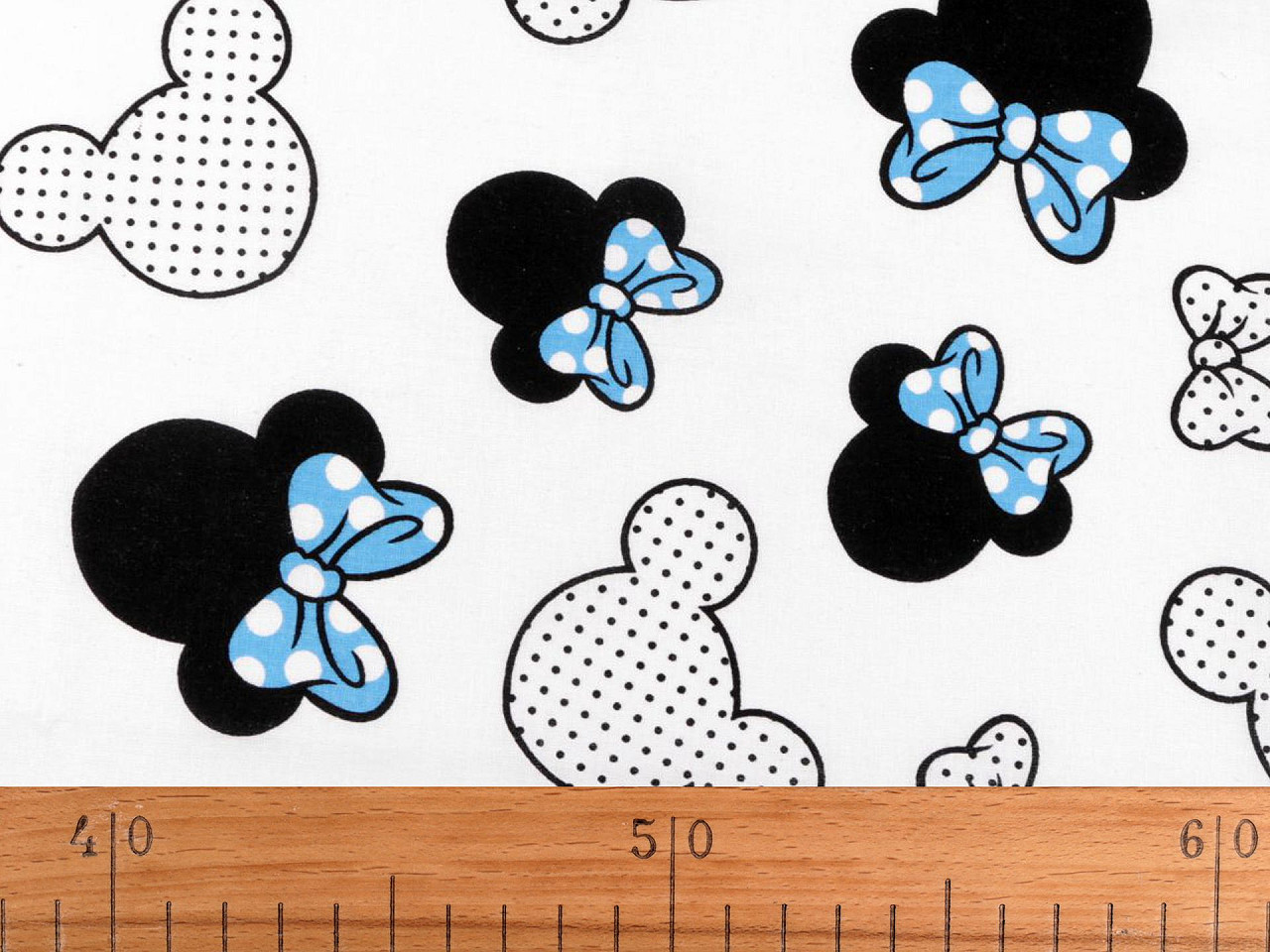 Cotton fabric / canvas - mickey / minnie mouse - White (1 Meter)