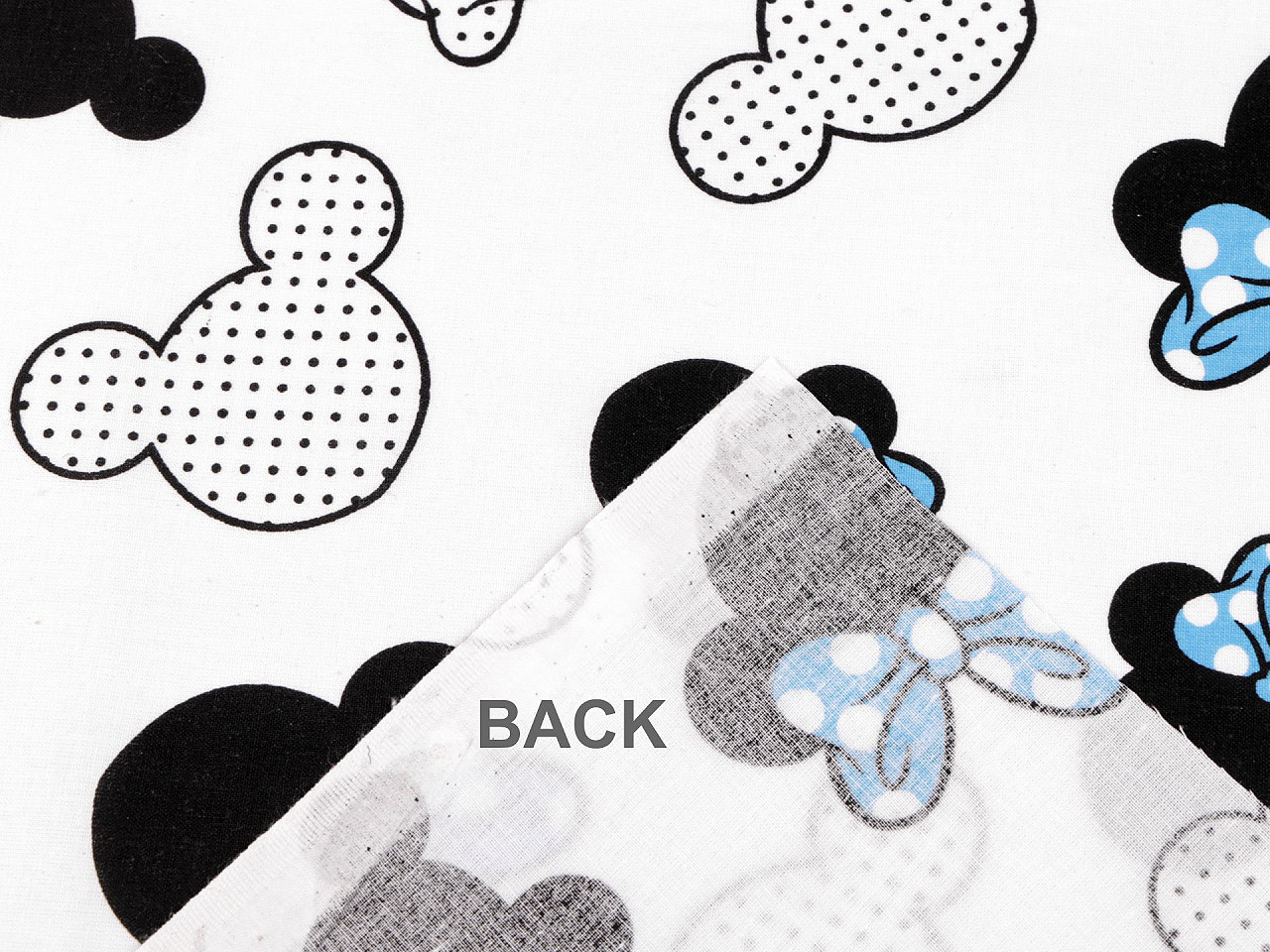 Cotton fabric / canvas - mickey / minnie mouse - White (1 Meter)